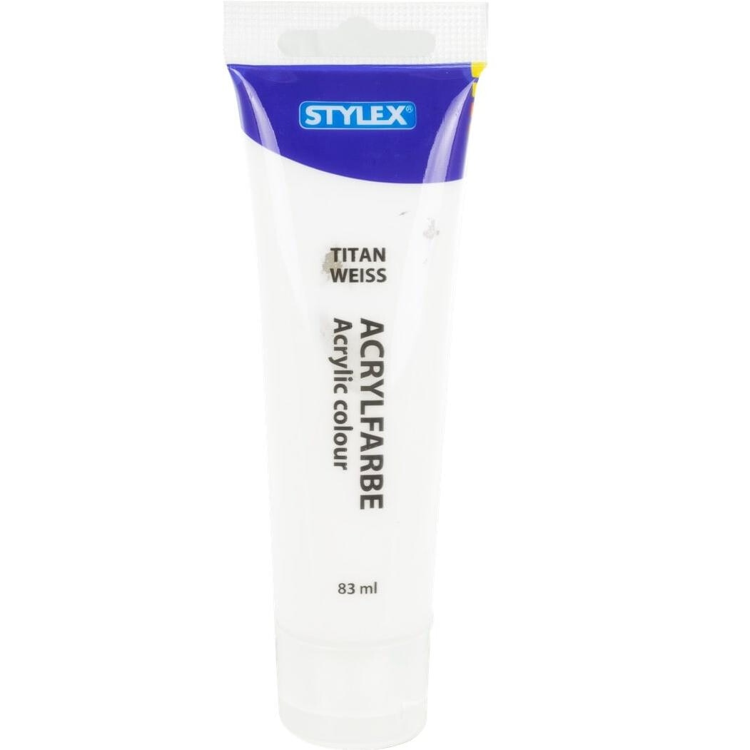 Culoare acrilica 83 ml Stylex alb titan
