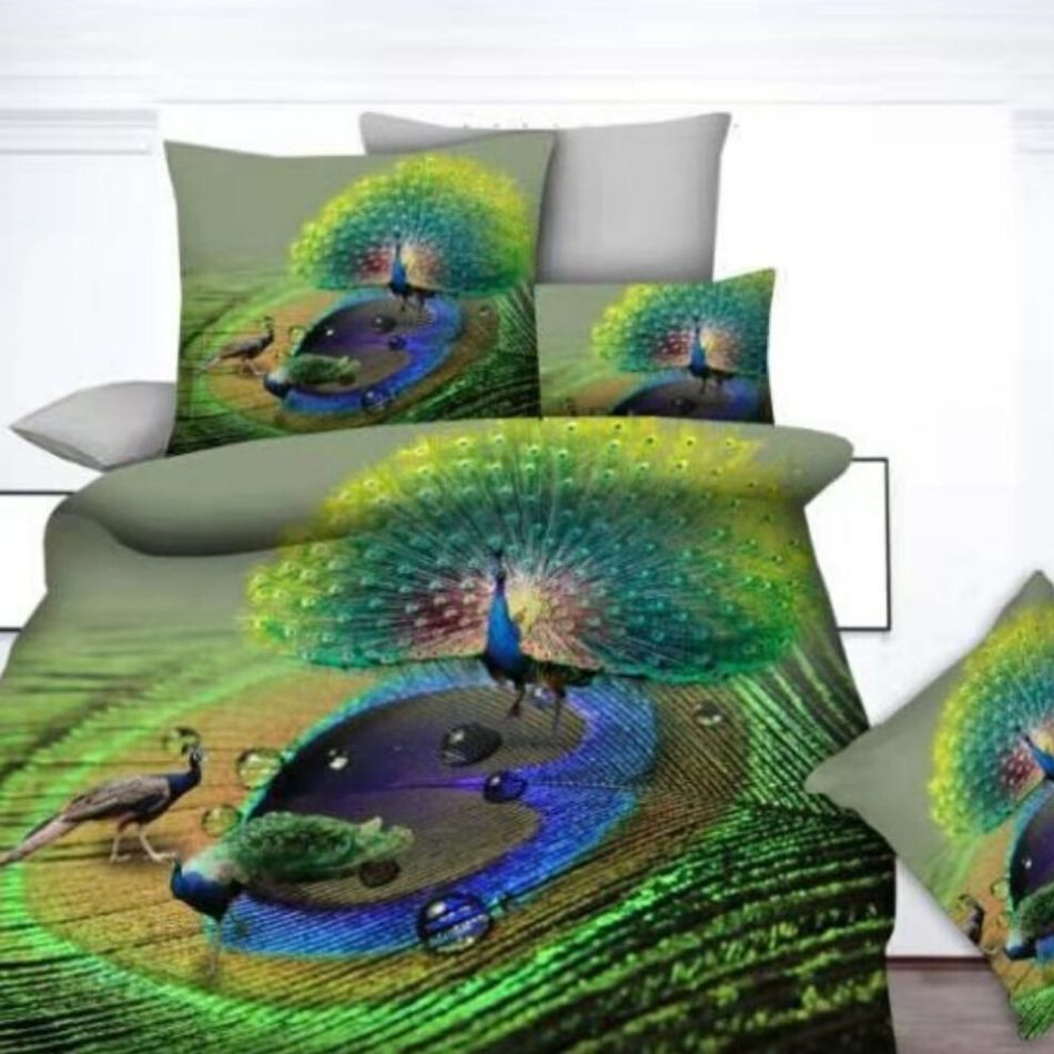 Set Lenjerie 3D Bumbac Satinat, 4 Piese, Pat 2 Persoane, DP-26