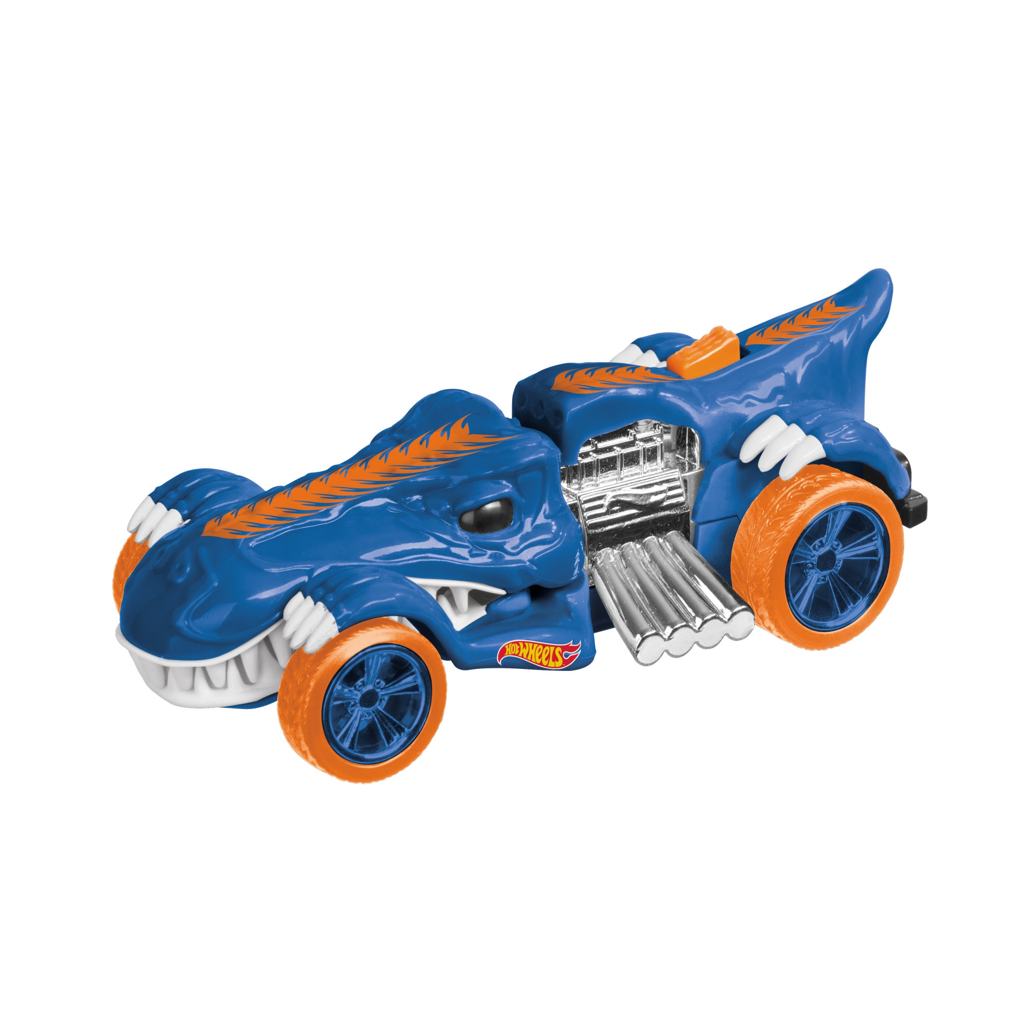 Masinuta Hot Wheels - T-Rextroyer, cu lumini si sunete, albastru