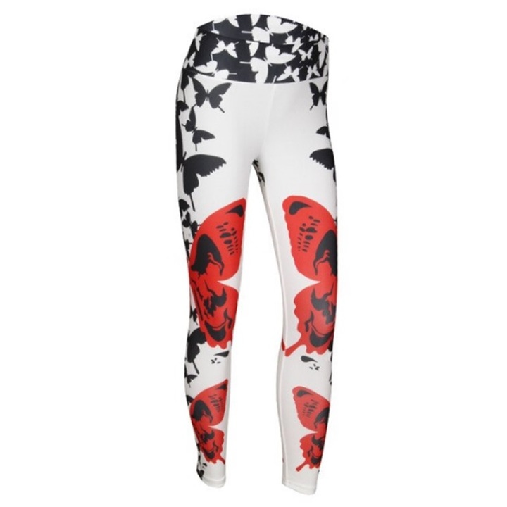 Colanti Fitness, Yoga, Aerobic, Jogging, Butterfly, Rosu/Alb/Negru