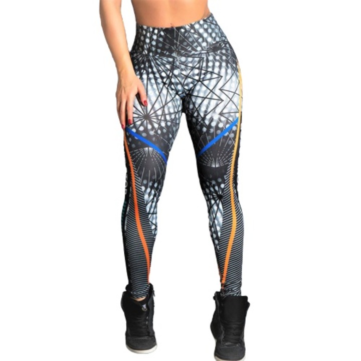 Colanti Fitness, Yoga, Aerobic, Jogging, Style4Cosy, Multicolor Abstract, S size, Talie medie, 34-36 EU