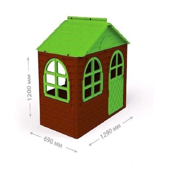 Casuta de joaca pentru interior sau exterior Doloni, maro cu verde Casuta de joaca pentru interior sau exterior Doloni, maro cu verde