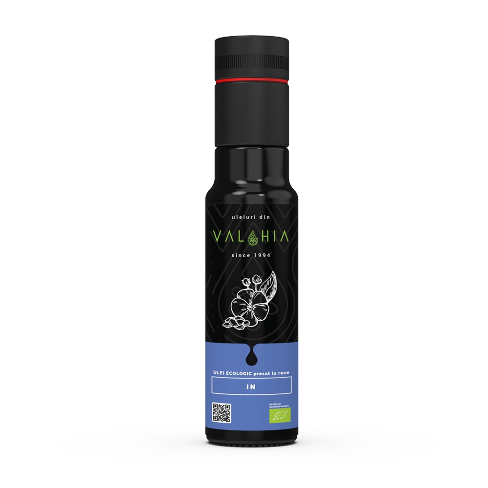 Ulei de in presat la rece ecologic Valahia 100 ml
