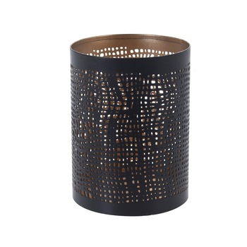 Suport metalic de lumanare, negru/auriu, 10x8 cm Suport metalic de lumanare, negru/auriu, 10x8 cm