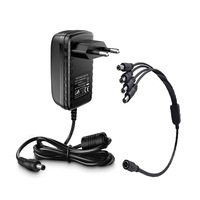 Transformator Alimentator AKU 4 extensii SPLITTER 230V - 12V 2A, Sursa in comutatie stabilizata pentru Camere de Supraveghere, Banda led si Produse Electronice, AK3007EX