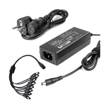 Transformator Alimentator AKU cu 8 extensii SPLITTER 230V - 12V 5A, Sursa in comutatie stabilizata pentru Camere de Supraveghere, Banda led si Produse Electronice, AK3011E Transformator Alimentator AKU cu 8 extensii SPLITTER 230V - 12V 5A, Sursa in comutatie stabilizata pentru Camere de Supraveghere, Banda led si Produse Electronice, AK3011E