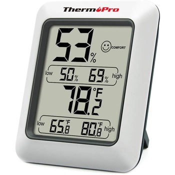 Termometru si higrometru de camera ThermoPro TP-50 Pro, ecran 2.7 inch, indicator comfort, citire 10s, 3 tipuri de montare, gama profesionala, alb Termometru si higrometru de camera ThermoPro TP-50 Pro, ecran 2.7 inch, indicator comfort, citire 10s, 3 tipuri de montare, gama profesionala, alb