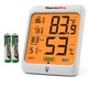 Termometru si higrometru de camera ThermoPro ecran 3 inch, lumina, touch, indicator comfort, citire 10s, 3 tipuri de montare, gama profesionala, alb