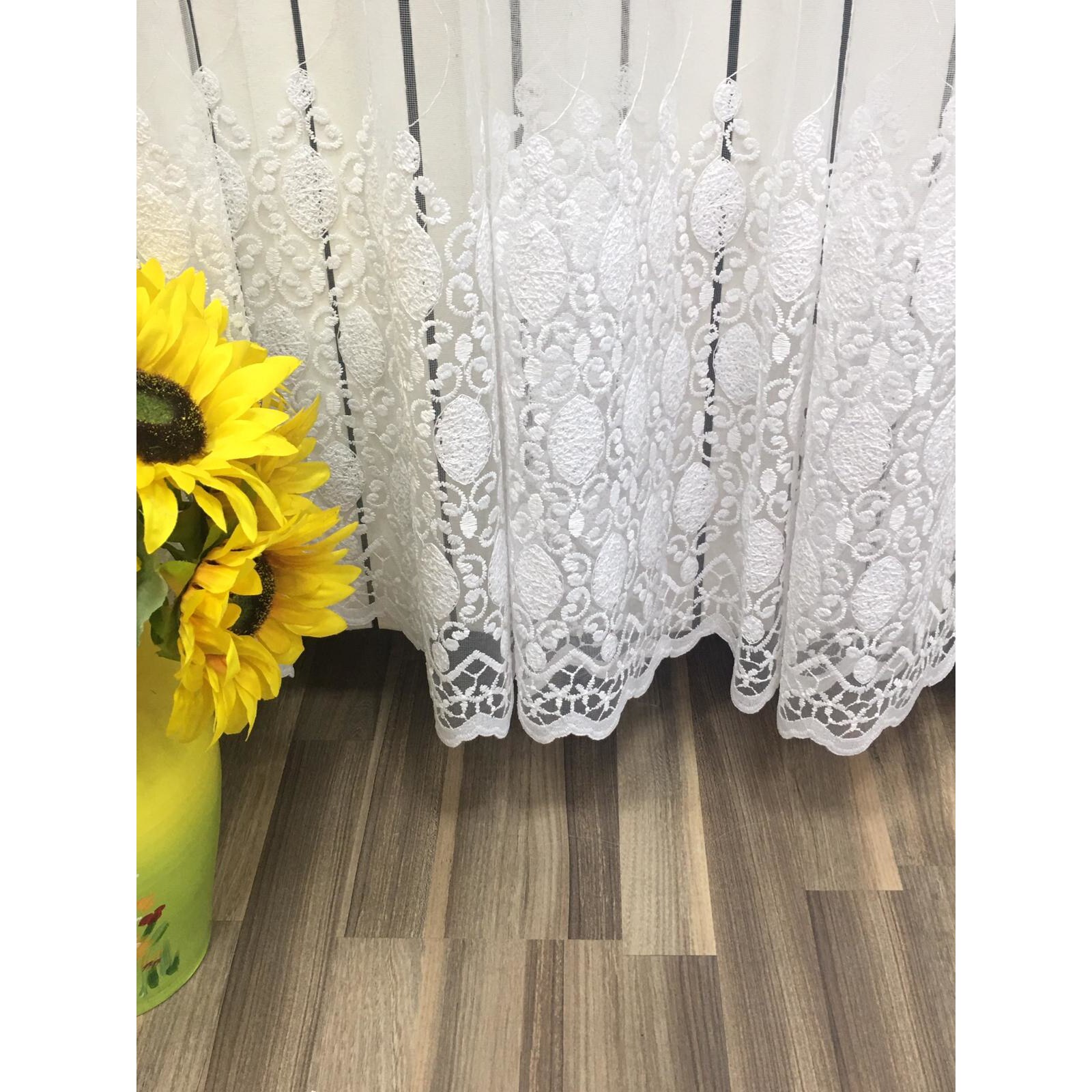 Perdea alba 1000x245cm brodata, cu rejansa by Liz Line - RD13410