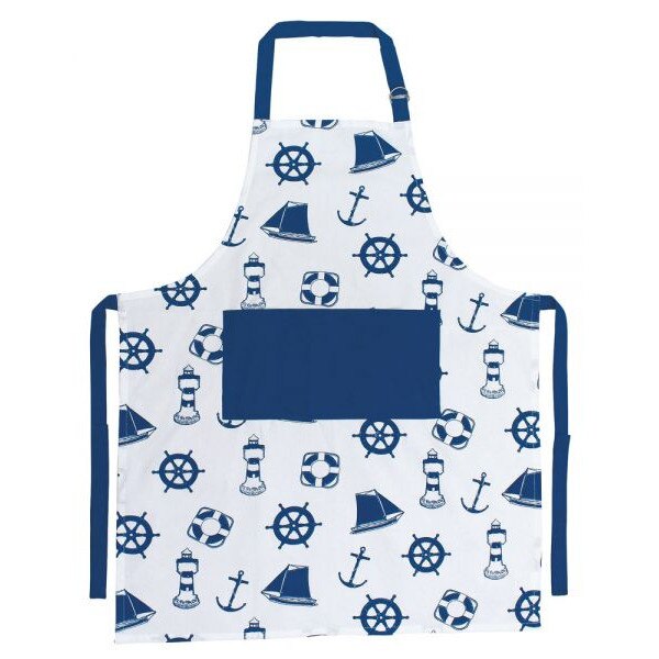 Sort de bucatarie Sea Club, bumbac, imprimeu marin,70x85cm