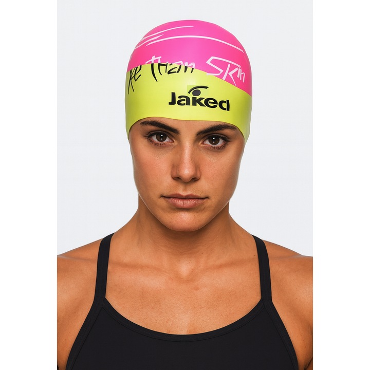 Casca de inot din silicon, copii 7+ ani / adulti, roz - Jaked Digit