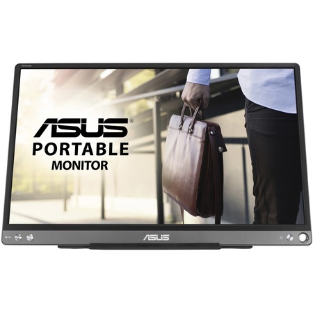 Monitor portabil LED IPS ASUS ZenScreen 15.6", Full HD, USB Type-C, Dark Gray, MB16ACE