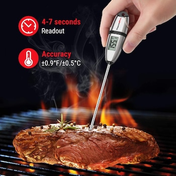 Termometru pentru mancare ThermoPro TP-02S Pro, citire 4 secunde, sonda inox, acuratete 0.9 grade, gama profesionala, argintiu Termometru pentru mancare ThermoPro TP-02S Pro, citire 4 secunde, sonda inox, acuratete 0.9 grade, gama profesionala, argintiu