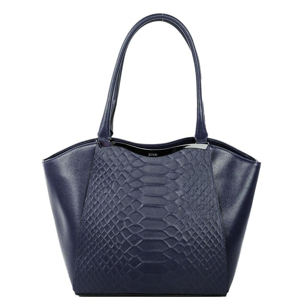 Geanta de dama office Ripani din piele naturala croco bleumarin 8582N