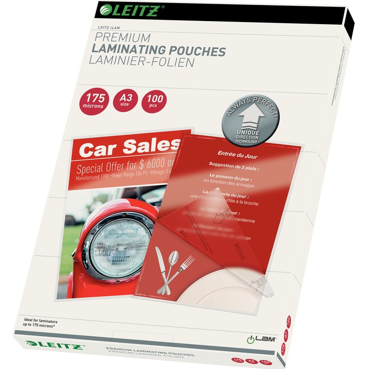 Meleg lamináló fólia UDT-vel, A3, 175 mikro, 100 db/szett