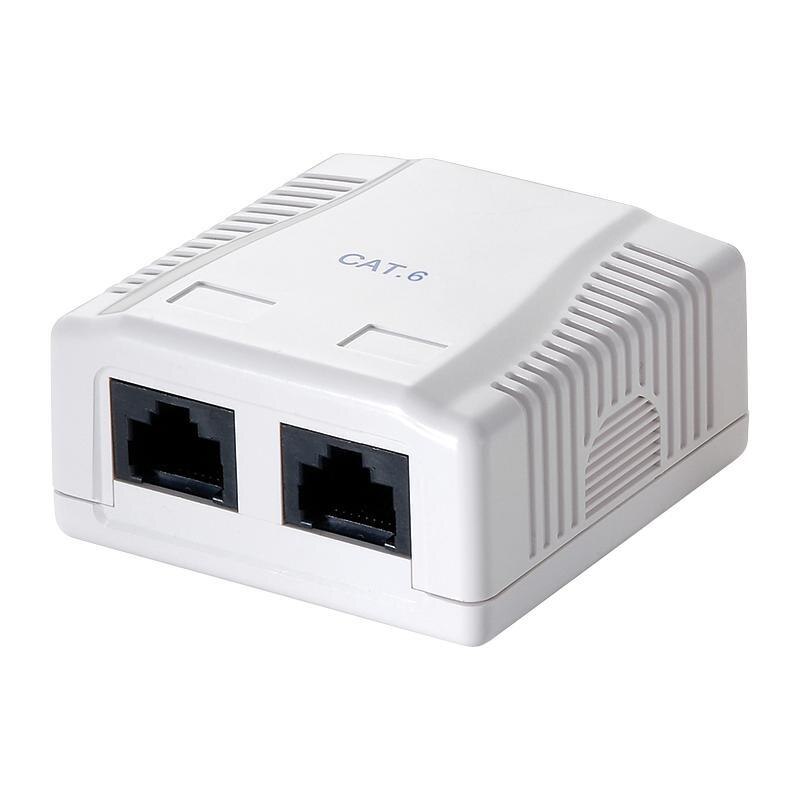 Priza de perete Cat.6, 2 x RJ45 UTP, LogiLink, Alb