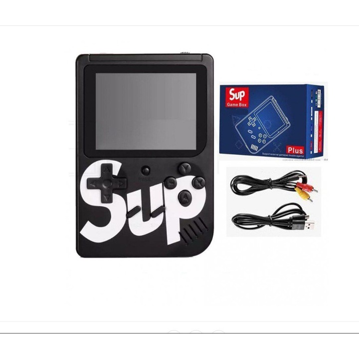 Ретро игрова конзола Skycandle, 400 игри, преносима, черна