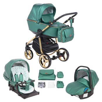 Carucior copii 3 in 1 Reggio Adamex Special Edition Smarald Gold Y216 Carucior copii 3 in 1 Reggio Adamex Special Edition Smarald Gold Y216