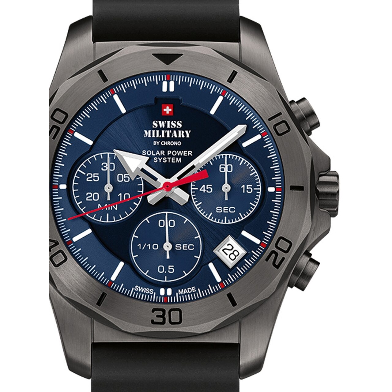 Ceas barbatesc Swiss Military SMS34072.08, 44mm, 10ATM, Gri