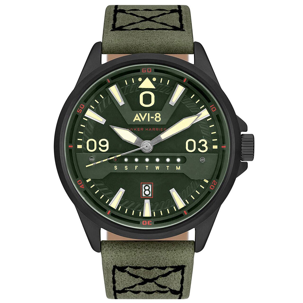 Ceas barbatesc AVI-8 AV-4063-04 Hawker Harrier II, 44mm, 5ATM, Negru