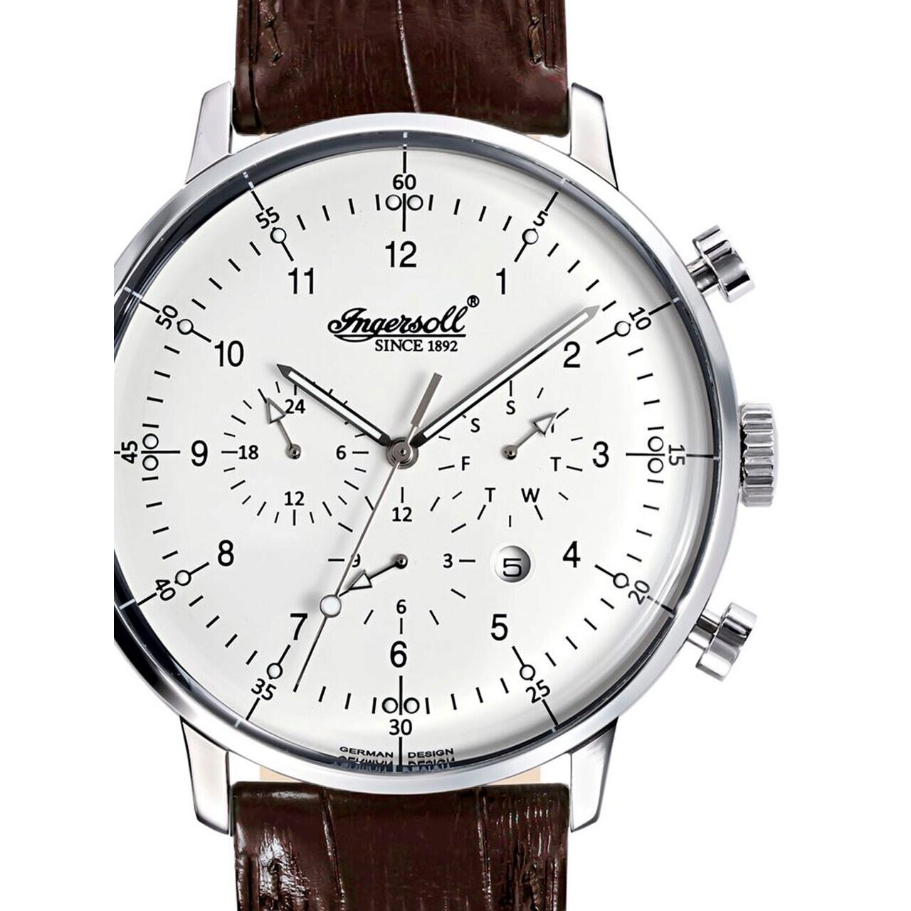 Ceas barbatesc Ingersoll Houston IN2816WH Automat 44 mm, Argintiu