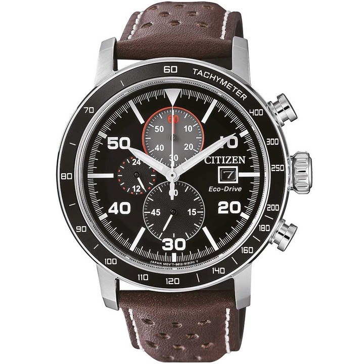 Мъжки часовник Citizen CA0641-24E Eco-Drive Chronograph 44mm, 10ATM, сребрист