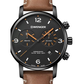 Ceas barbatesc Wenger 01.1743.113 Urban Metropolitan, 44mm, 10ATM, Negru Ceas barbatesc Wenger 01.1743.113 Urban Metropolitan, 44mm, 10ATM, Negru