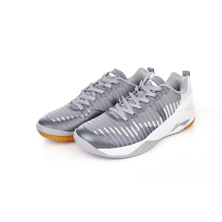 Pantofi badminton barbati, Li-Ning, Sintetic, Gri, 41.5