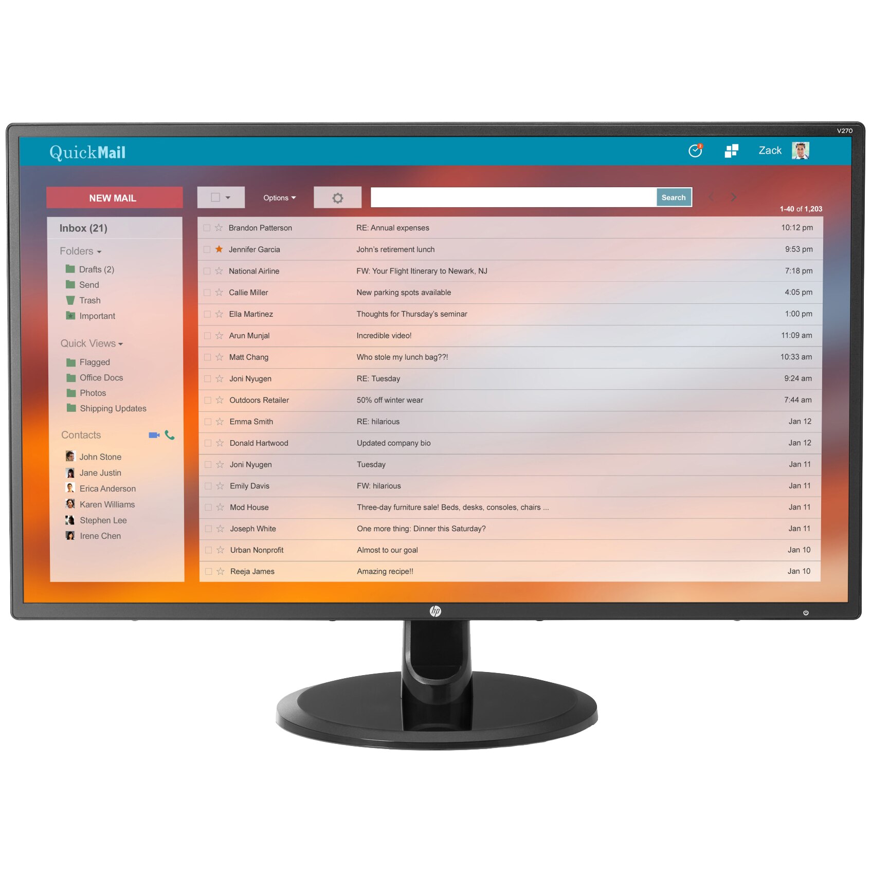 Monitor Led Ips Hp 27 Full Hd Hdmi Negru V270 Emagro