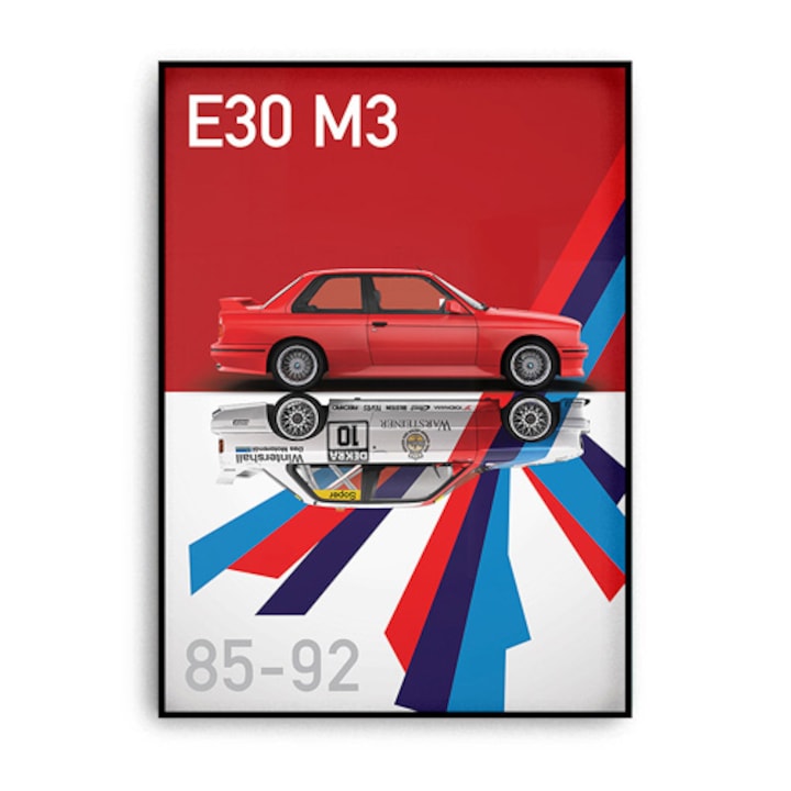 Постер с черна рамка BMW M3 E30 V3 30x40sm