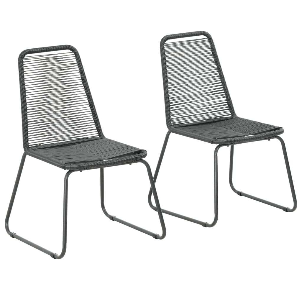 Set 2 scaune gradina/terasa/balcon, vidaXL, Ratan, 54 x 59 x 91 cm, Negru