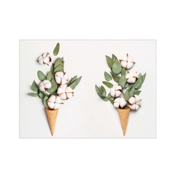 Sticla bucatarie securizata Saint Gobain Glass®, imprimata 90x65cm, protectie antistropire pentru aragaz, Ambra Deco, Flori bumbac Sticla bucatarie securizata Saint Gobain Glass®, imprimata 90x65cm, protectie antistropire pentru aragaz, Ambra Deco, Flori bumbac