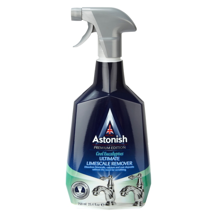 Solutie pentru curatat baie anticalcar Astonish Premium Edition Ultimate Limescale Remover, Cool Eucalyptus, 750 ml