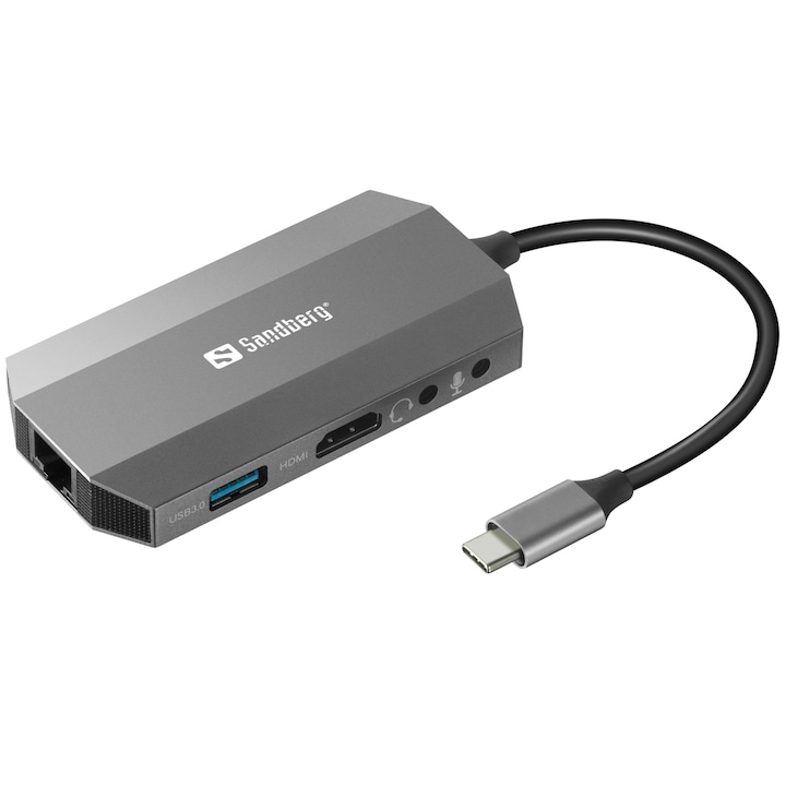 Accesorii USB-C Sandberg USB-C 6-in1 Travel Dock