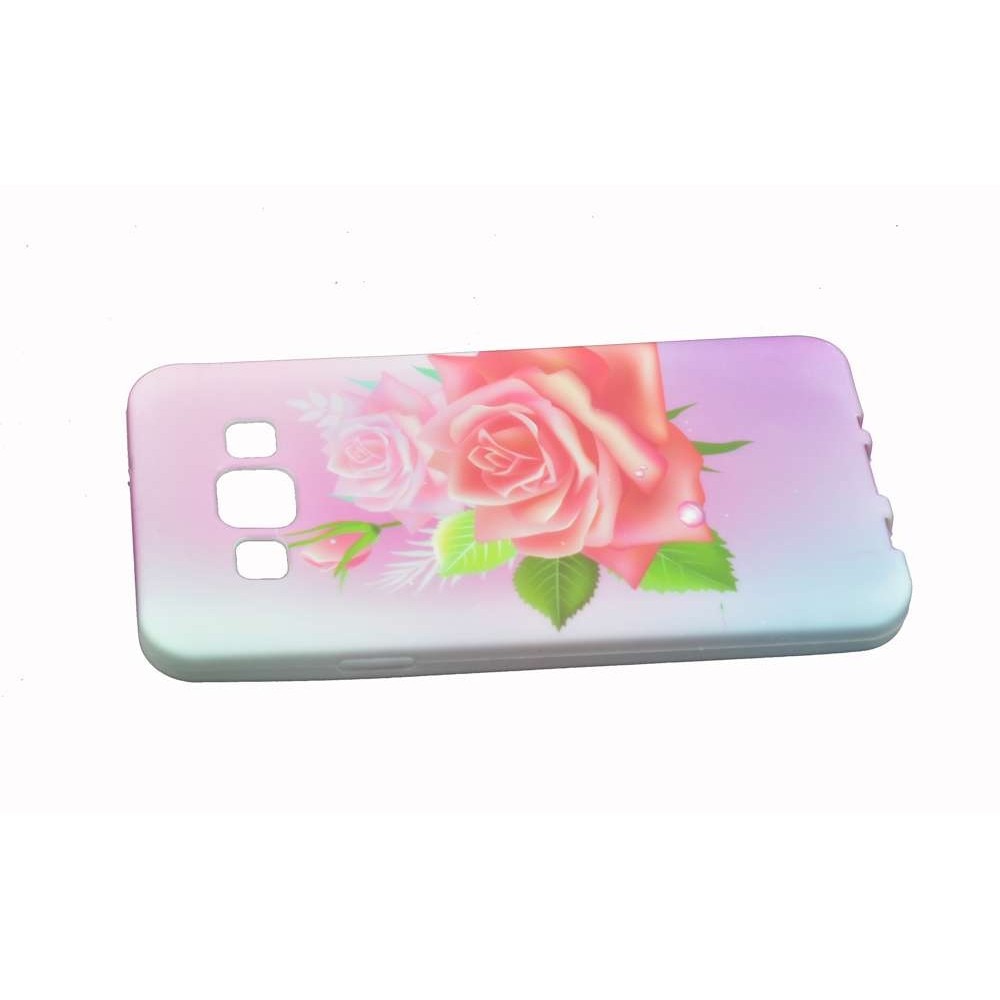 Husa silicon Samsung Galaxy A3 A300F, trandafir roz