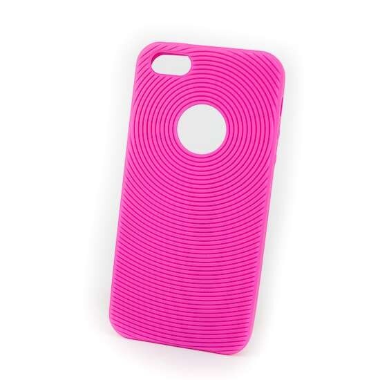 Husa Iphone 5 din Silicon Model Circles Roz
