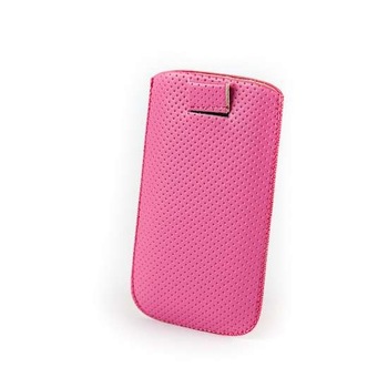 Husa piele (pouch) universala Roz dots Husa piele (pouch) universala Roz dots