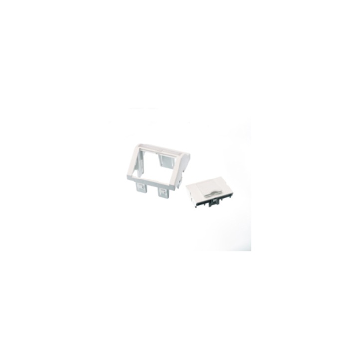 Modul Nexans LANmark, 2 porturi Snap-in RJ 45, nepopulat, Alb
