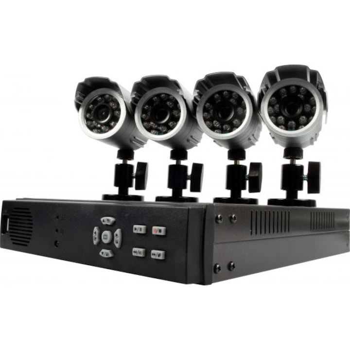 DVR komplett szett - 4 kamerás megfigyelő - otthoni kamera rendszer