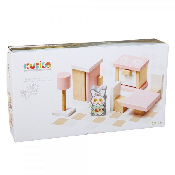 Jucarie Din Lemn Cubika, Set Constructii, 