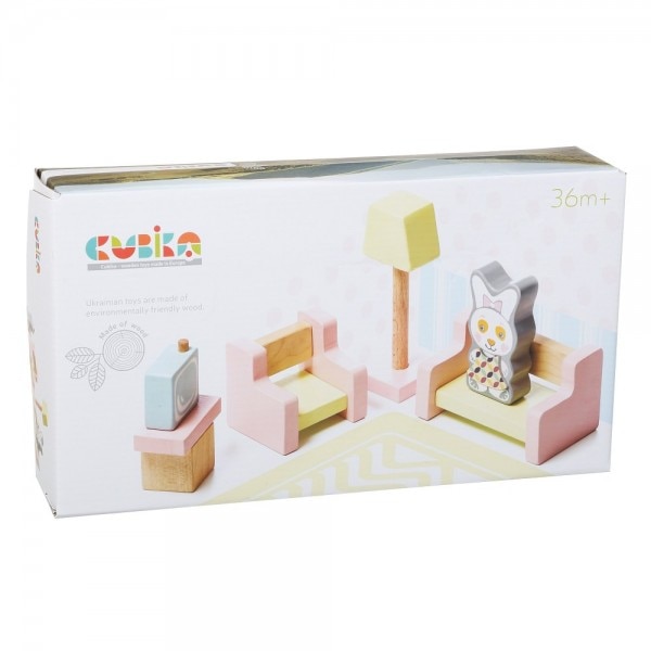 Jucarie Din Lemn Cubika, Set Constructii, 