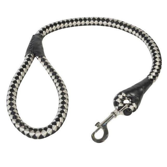 Lesa pentru caini Felis, Scurta, 60 x 3 cm, Alb/Negru