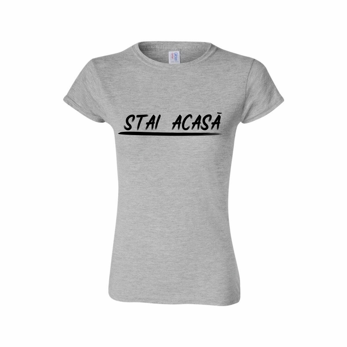 Tricou Personalizat pentru Femei Gri Deschis, Marimea M - 