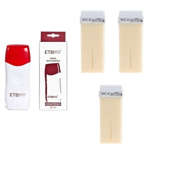 Set Epilare format din incalzitor ceara si trei cartuse ceara, Rica, 100ml Set Epilare format din incalzitor ceara si trei cartuse ceara, Rica, 100ml