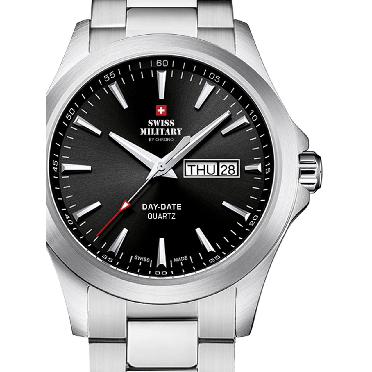 Ceas barbatesc Swiss Military SMP36040.22, 42mm, 5ATM, Argintiu