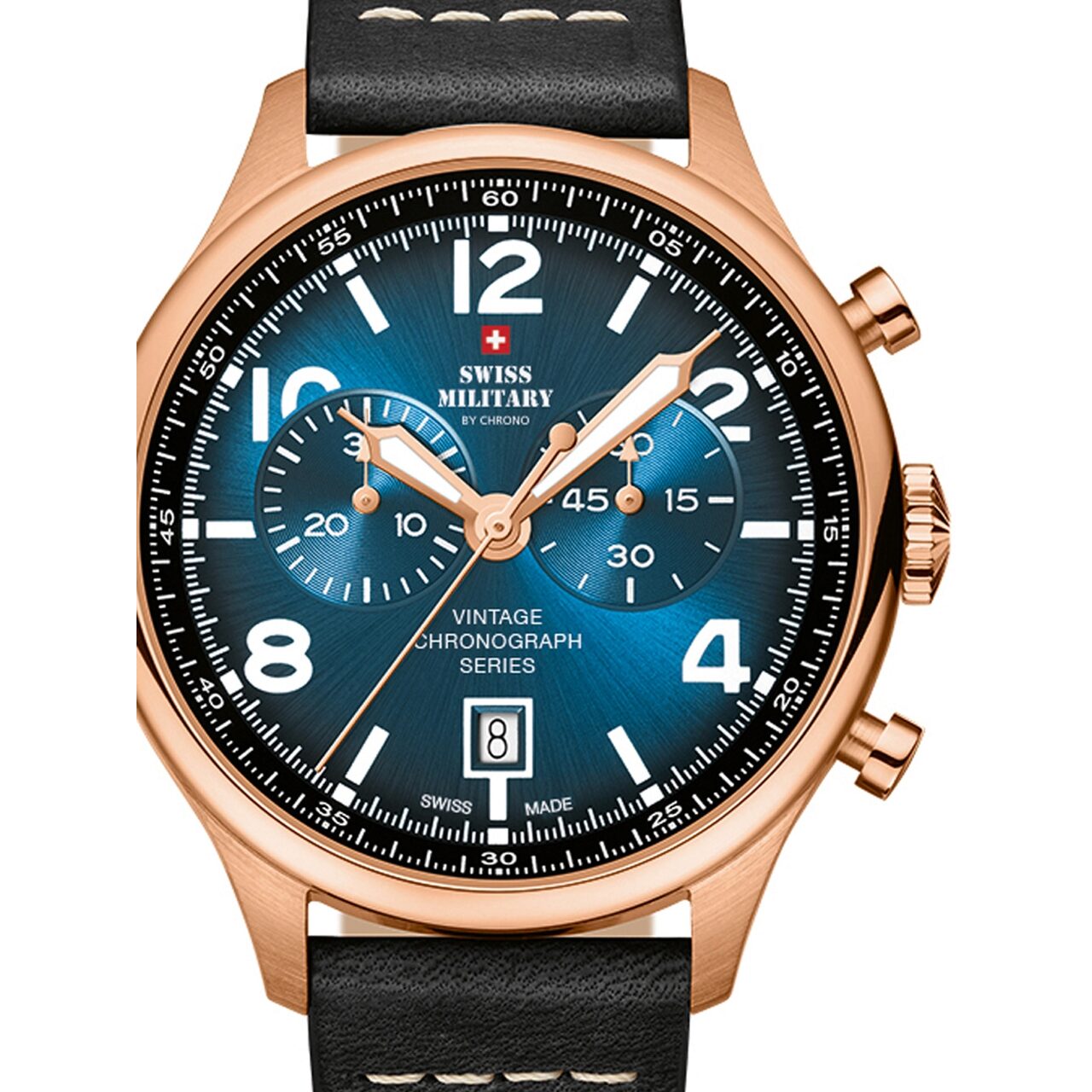 Ceas barbatesc Swiss Military SM30192.06 Cronograf, 42mm, 10ATM, Auriu