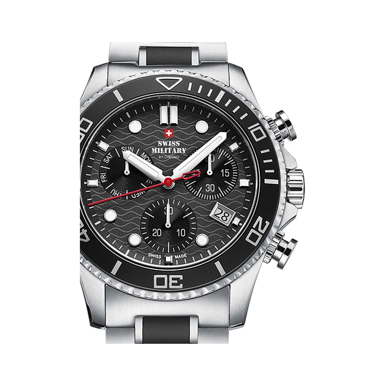 Ceas barbatesc Swiss Military SM34051.01, 46mm, 10ATM, Argintiu