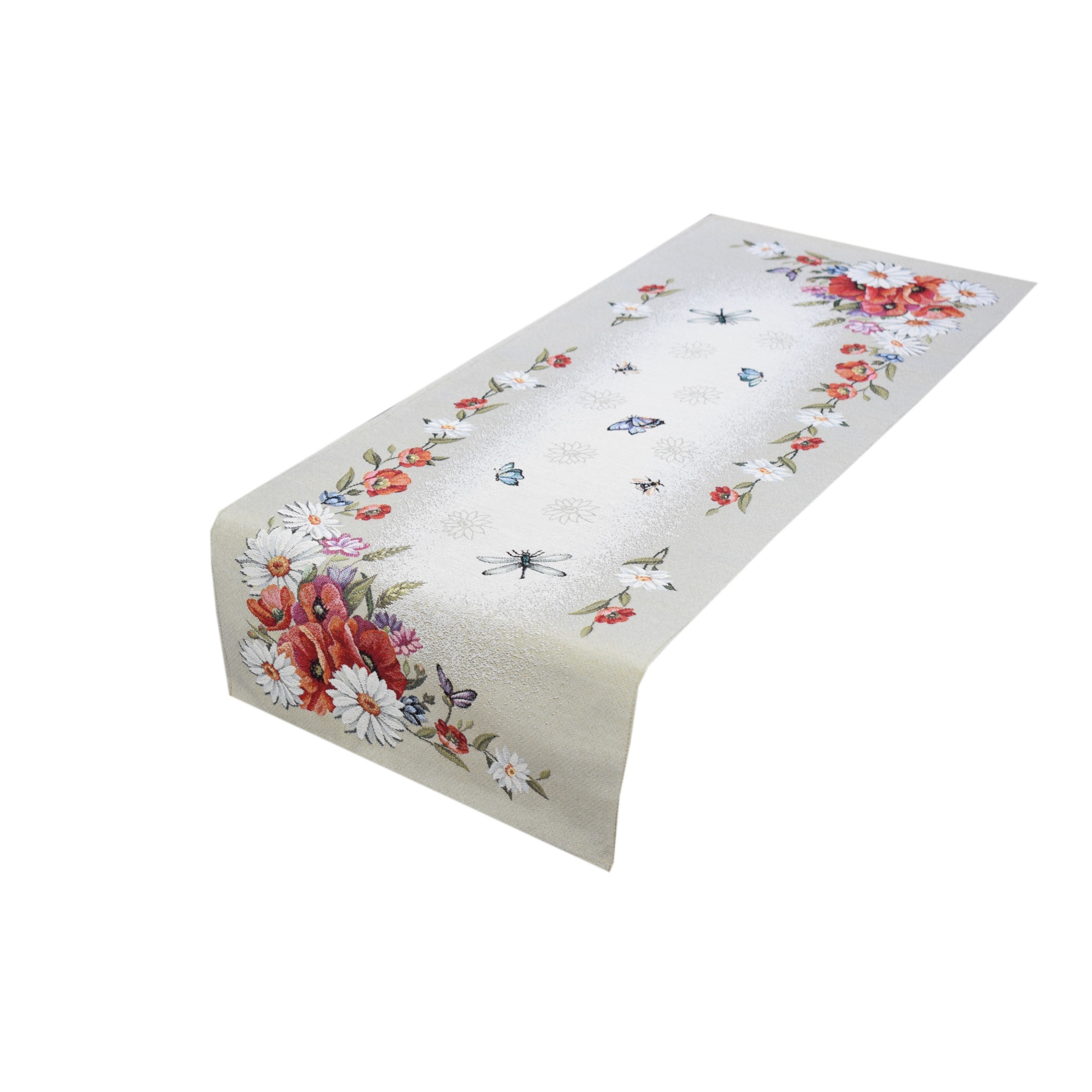 Traversa tesatura tip goblen, Casa de bumbac, 40x100 cm, maci