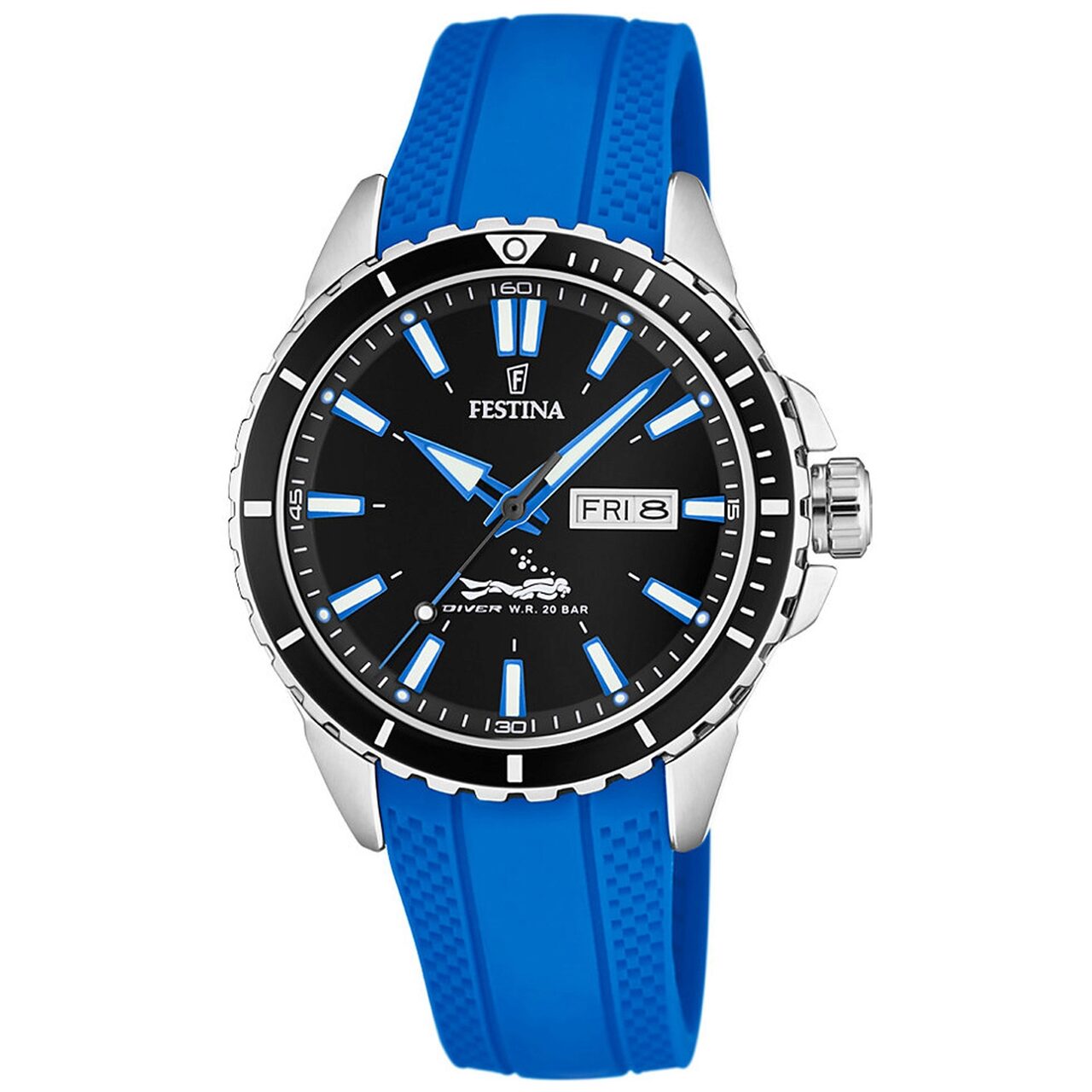 Ceas barbatesc Festina F20378/3 45mm, 20ATM, Argintiu