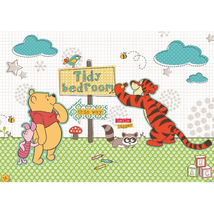 Fototapet copii cu Winnie the pooh, hartie, semilavabil, pe suport de hartie, cu adeziv inclus 254cm x 184cm 813P4